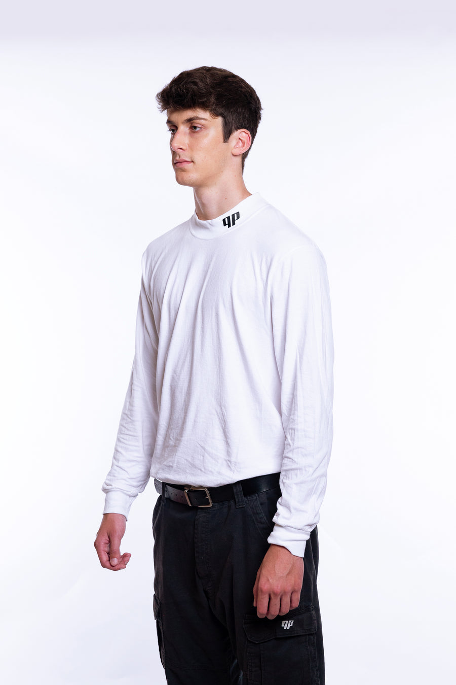 Sueded Cotton Jersey Logo Mockneck