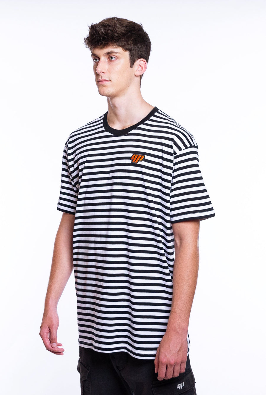 Shortsleve Striped Cotton Jersey T-Shirt