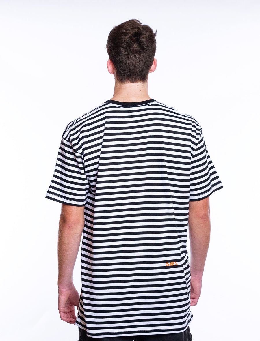 Shortsleve Striped Cotton Jersey T-Shirt