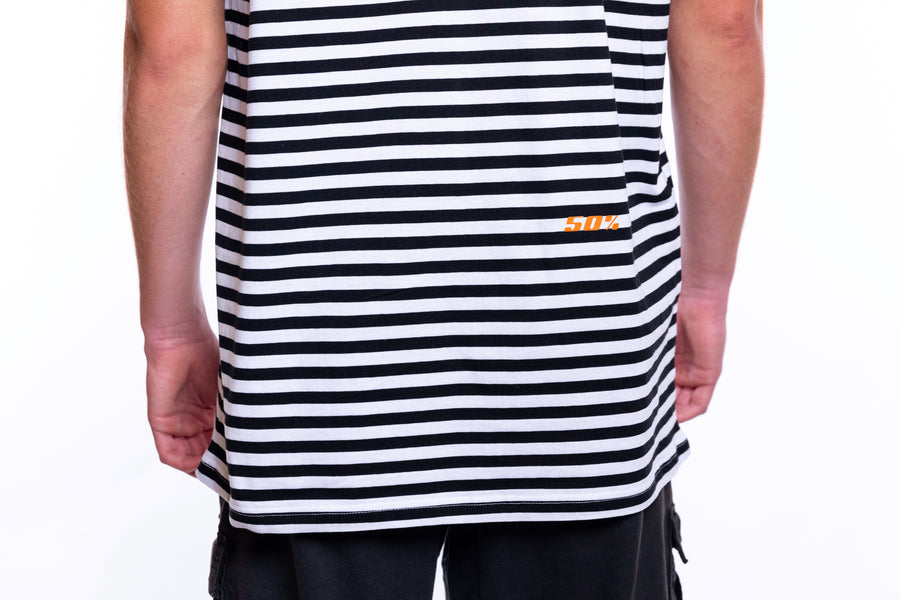 Shortsleve Striped Cotton Jersey T-Shirt