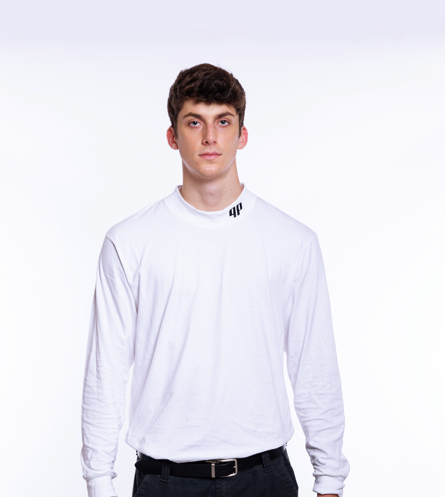 Sueded Cotton Jersey Logo Mockneck