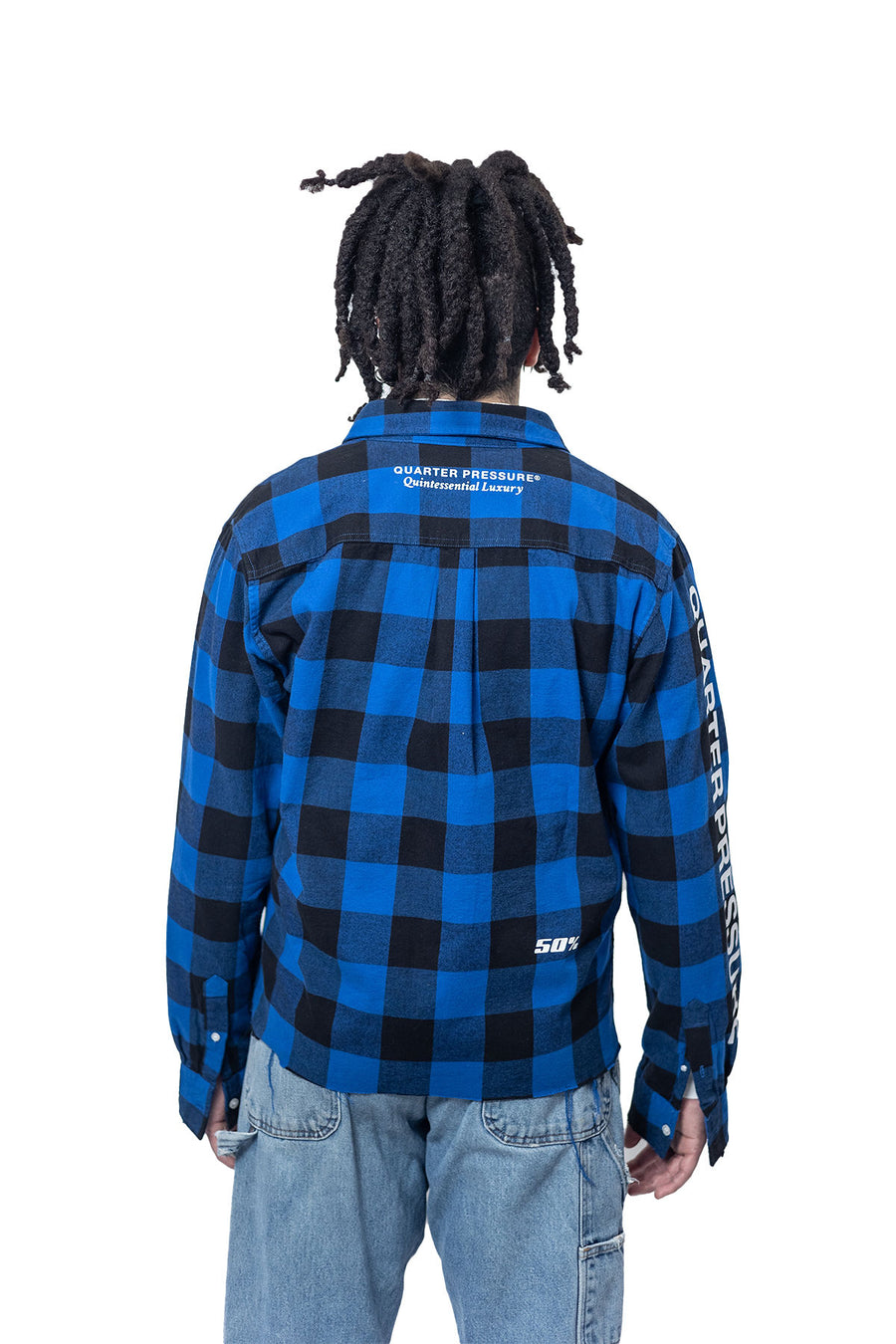 Distressed Plaid Flannel Button Down Shirt