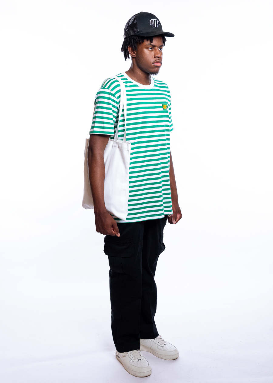 Shortsleeve Striped Cotton Jersey T-Shirt