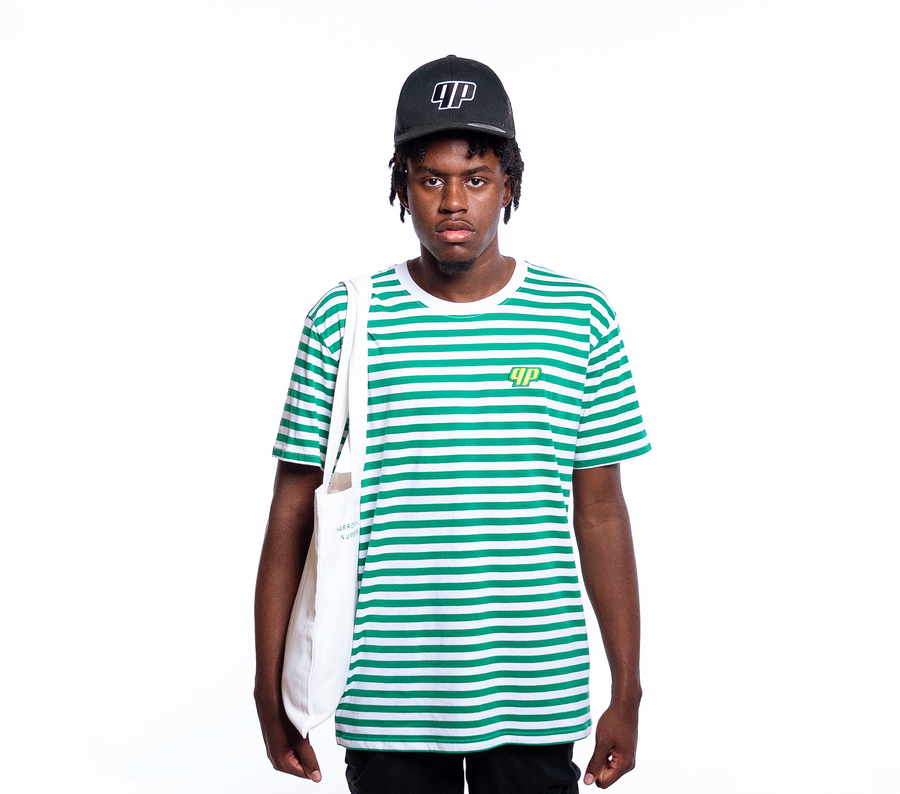 Shortsleeve Striped Cotton Jersey T-Shirt