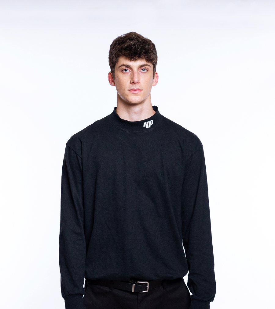 Sueded Cotton Jersey Logo Mockneck