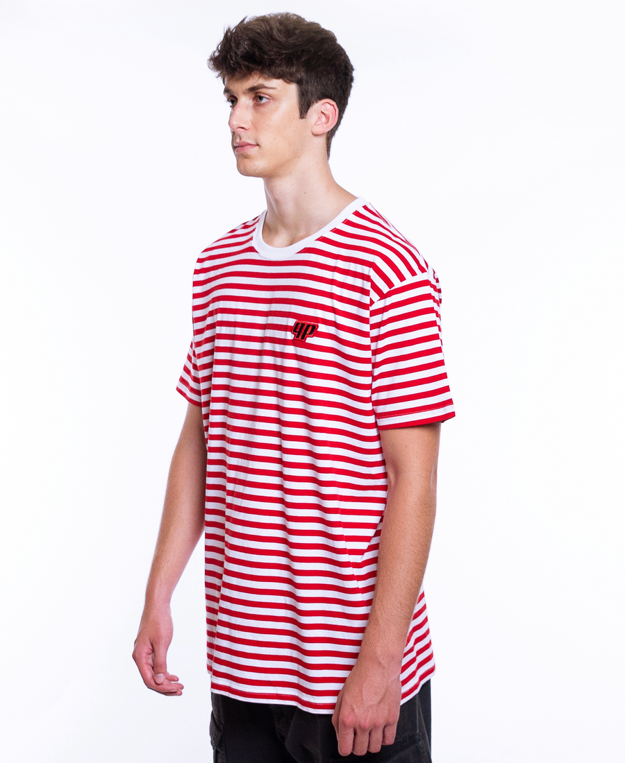 Shortsleeve Striped Cotton Jersey T-Shirt