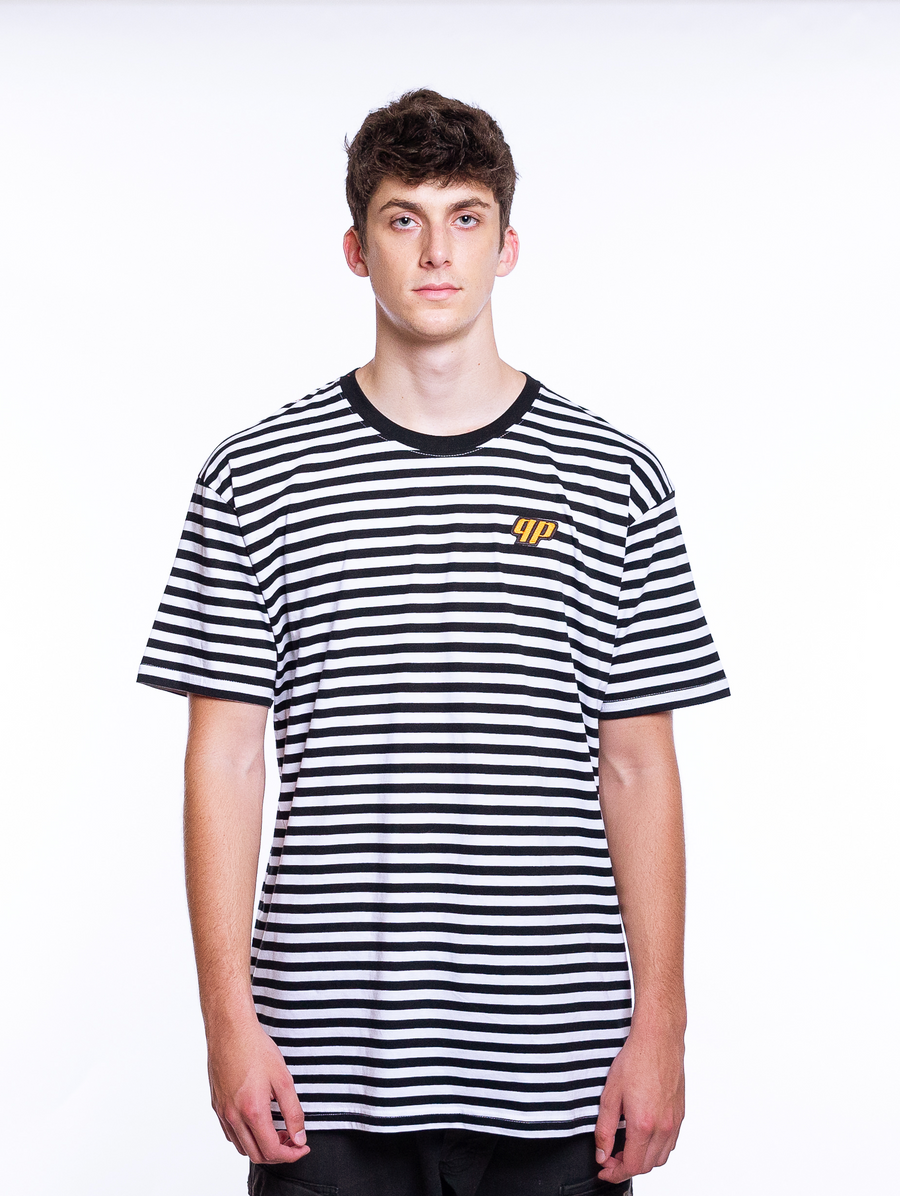 Shortsleve Striped Cotton Jersey T-Shirt