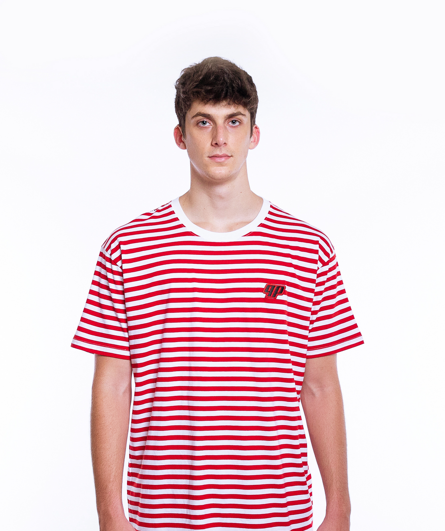 Shortsleeve Striped Cotton Jersey T-Shirt