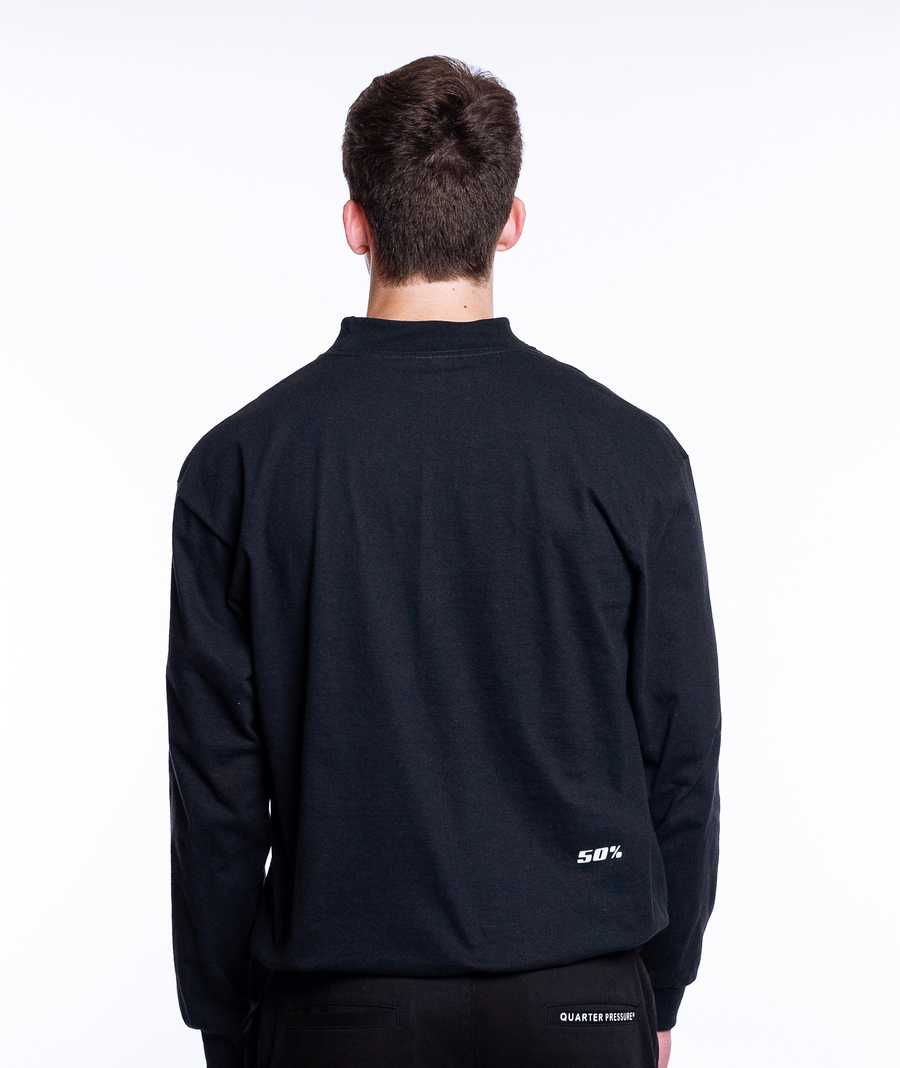 Sueded Cotton Jersey Logo Mockneck